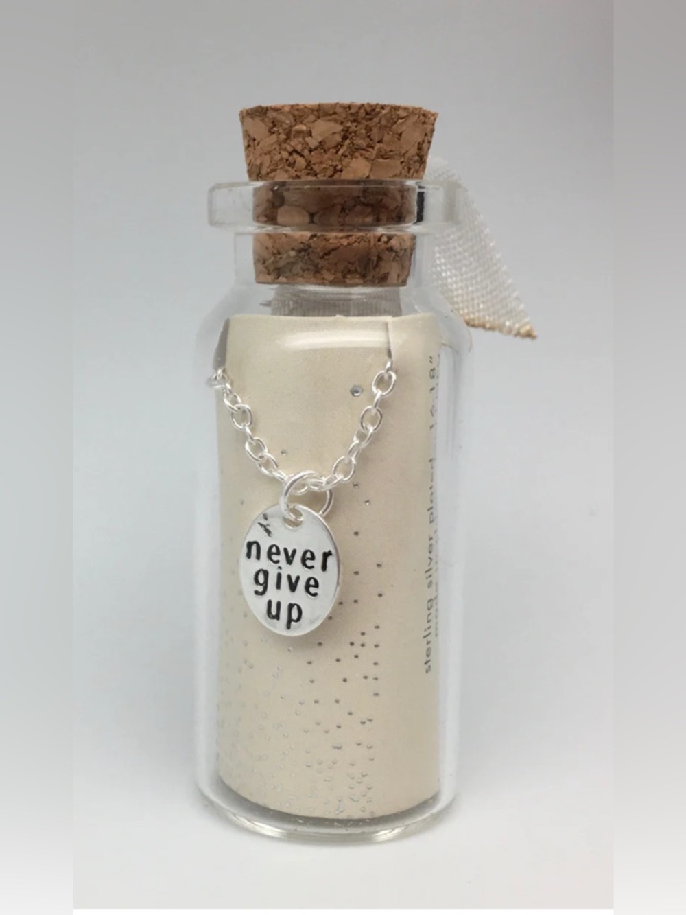 Message in a Bottle Necklace - Never Give Up
